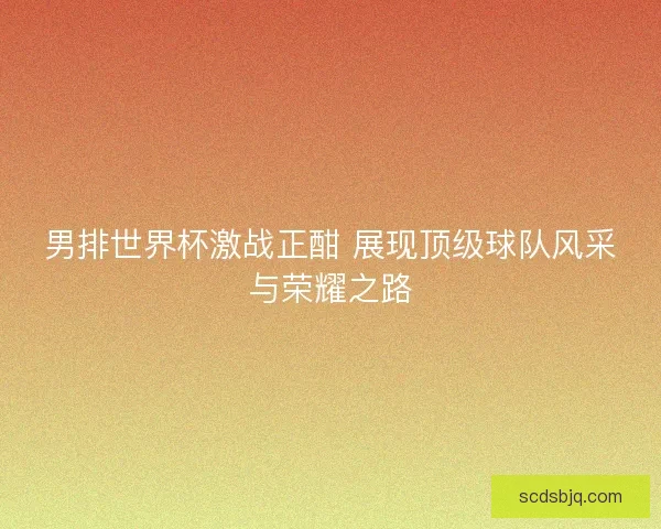 男排世界杯激战正酣 展现顶级球队风采与荣耀之路